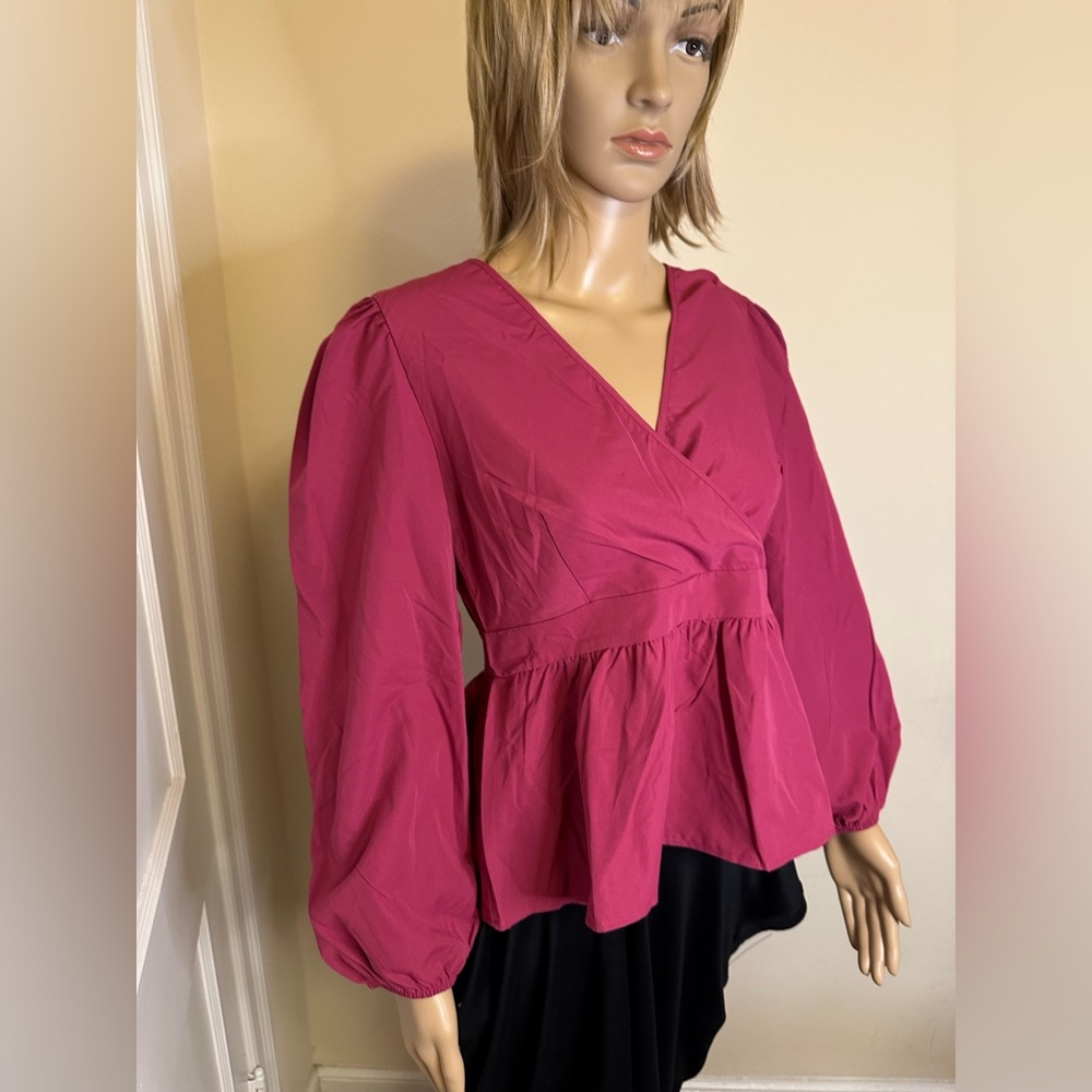 NWOT - Women Sleeve Peplum Blouse - Size L - Picture 9 of 10